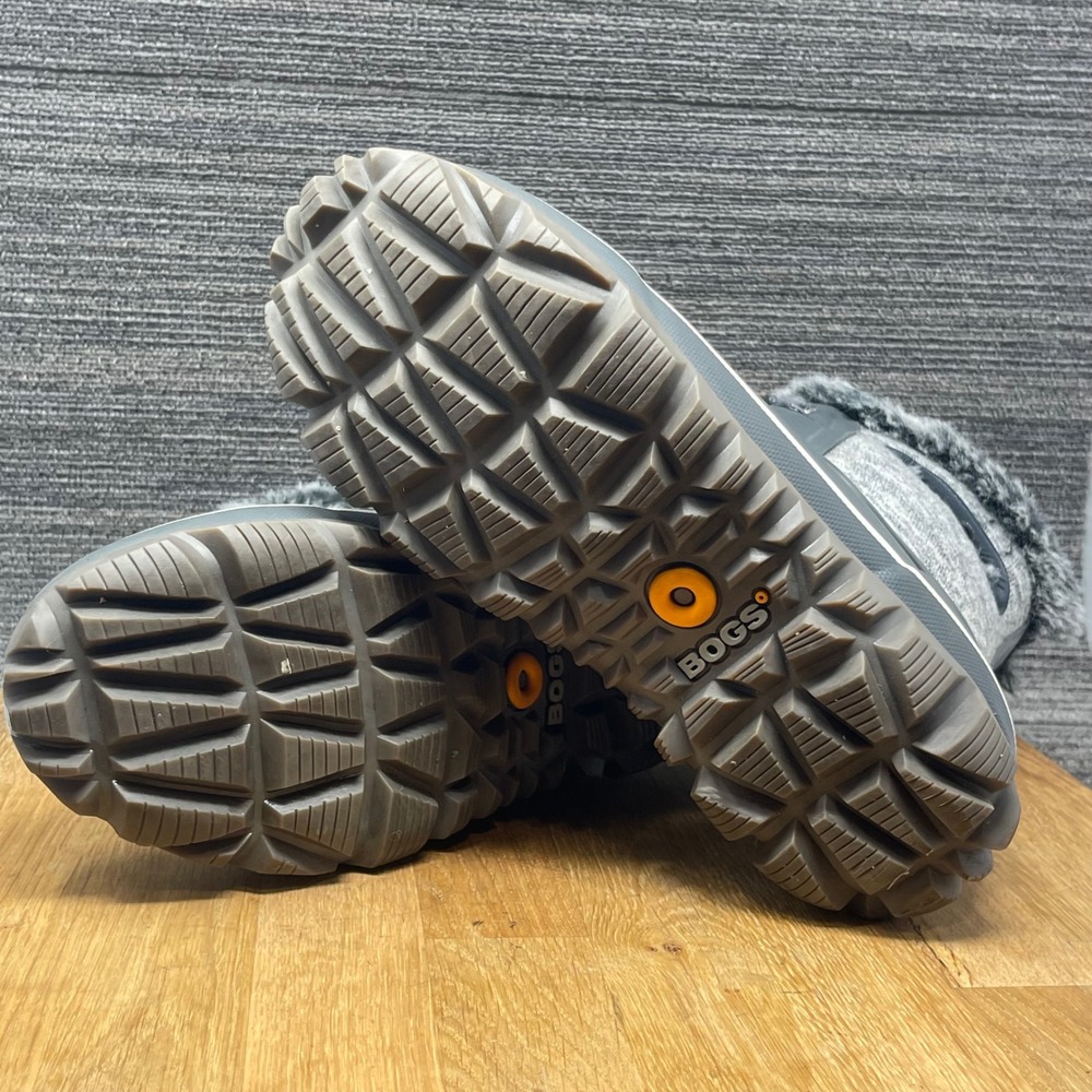 Bogs Arcata Knit Winter Boots Women 8 Gray Waterproof Faux Fur Insulated Snow - Picture 11 of 15